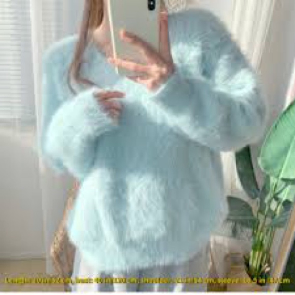 Fluffy Light Blue Sweater